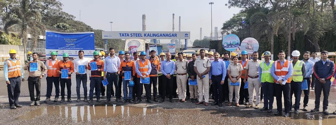 Tata Steel Kalinganagar and Police join hands to drive home road safety message