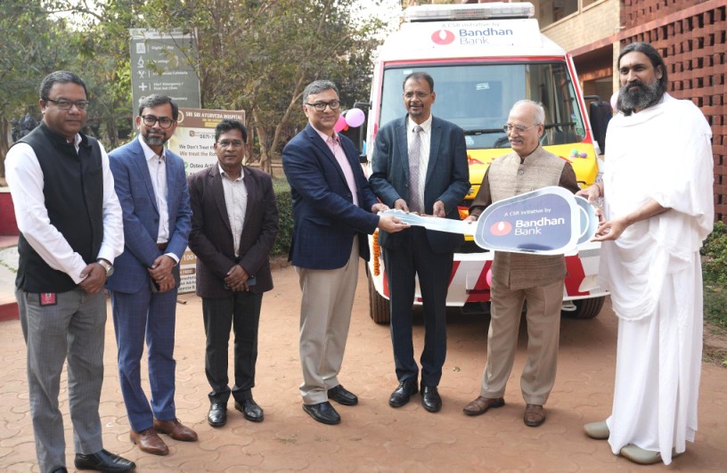 Bandhan Bank strengthens emergency healthcare in Odisha with advanced life support ambulance donation to Sri Sri University