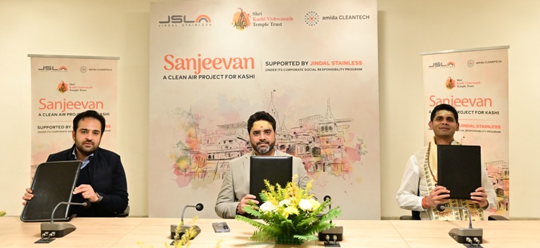 Jindal Stainless and Amida Cleantech team up for ‘Sanjeevan’, to attain healthier air at Shri Kashi Vishwanath Dham