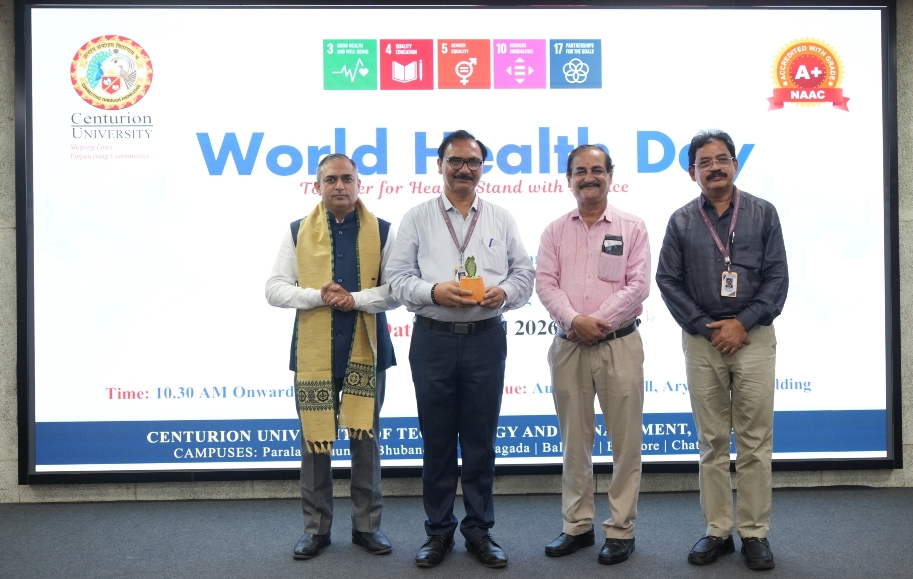 “Practice and continuous upgradation must translate into community service”: DMET Dr. Satpathy lauds Centurion University’s Integrated Healthcare Model on World Health Day