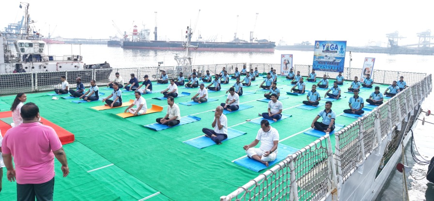 Yoga strengthens well-being and maritime cooperation, says PPA Chairman P. L. Haranadh at special session aboard ICGS Varad