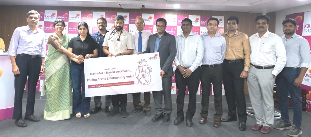 Kauvery Hospital performs world’s first catheter-based double heart valve rescue, avoids repeat open-heart surgery in 58-year-old