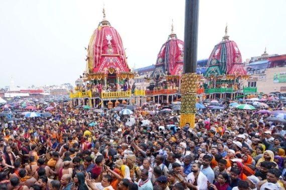 Divine fervour defies rain as Puri welcomes Lord Jagannath’s grand Rath Yatra