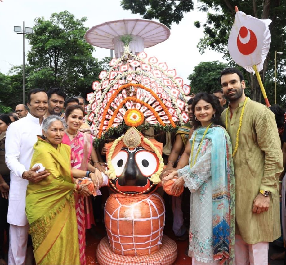 Naveen Jindal leads grand Bahuda Yatra at Angul Jindal Nagar, thousands join divine celebration of faith