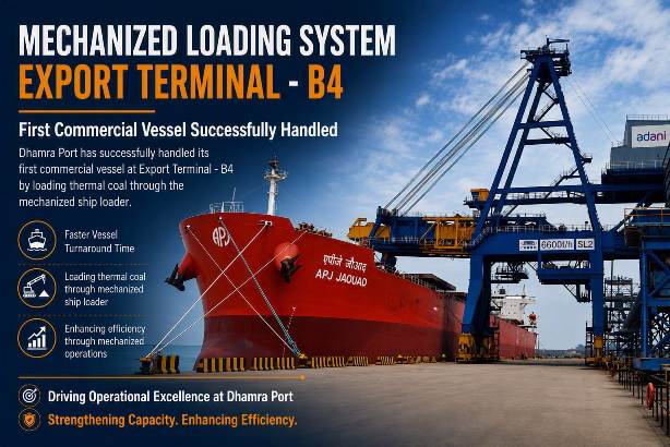 Dhamra Port begins mechanized cargo loading operations, handles first commercial vessel