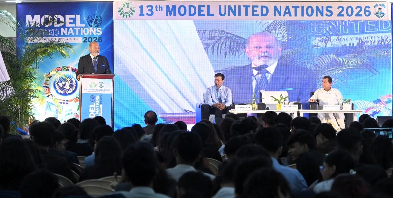 Sujan Chinoy’s call for hard work, teamwork and shared vision marks KIIT International School’s 13th Model United Nations