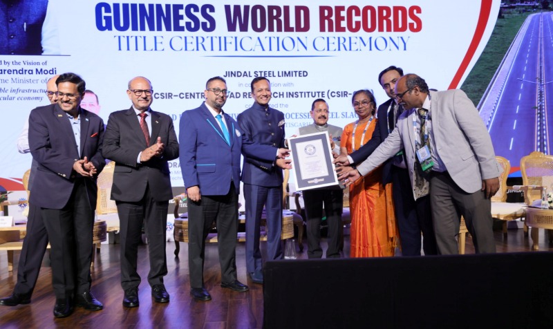 Jindal Steel builds world’s longest steel slag road, sets Guinness World Record