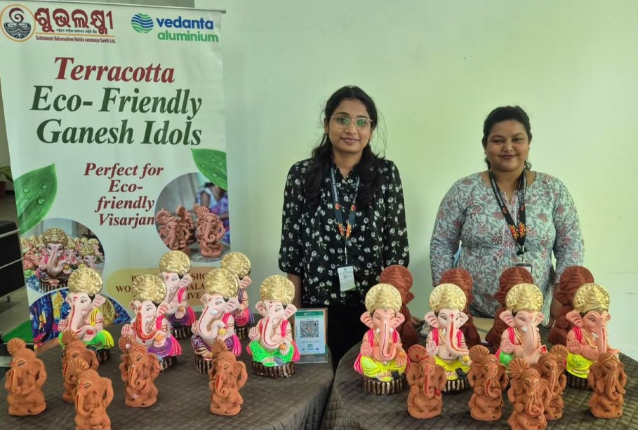 Vedanta Aluminium showcases eco-friendly Ganesh idols crafted by Jharsuguda women artisans