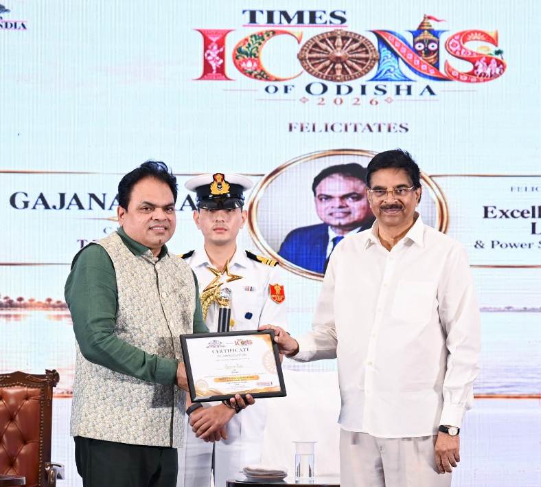 TPCODL CEO Gajanan Kale honoured with ‘Times Icons of Odisha 2026’ for power sector leadership