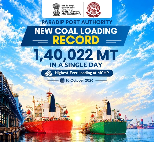 Paradip Port sets new coal loading record at 1.40 lakh tonnes in a day