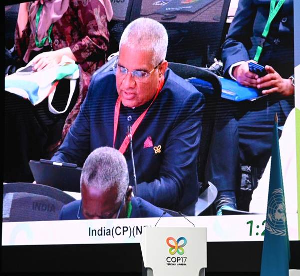 India reaffirms global biodiversity commitment at COP-17, calls for predictable climate finance, technology transfer
